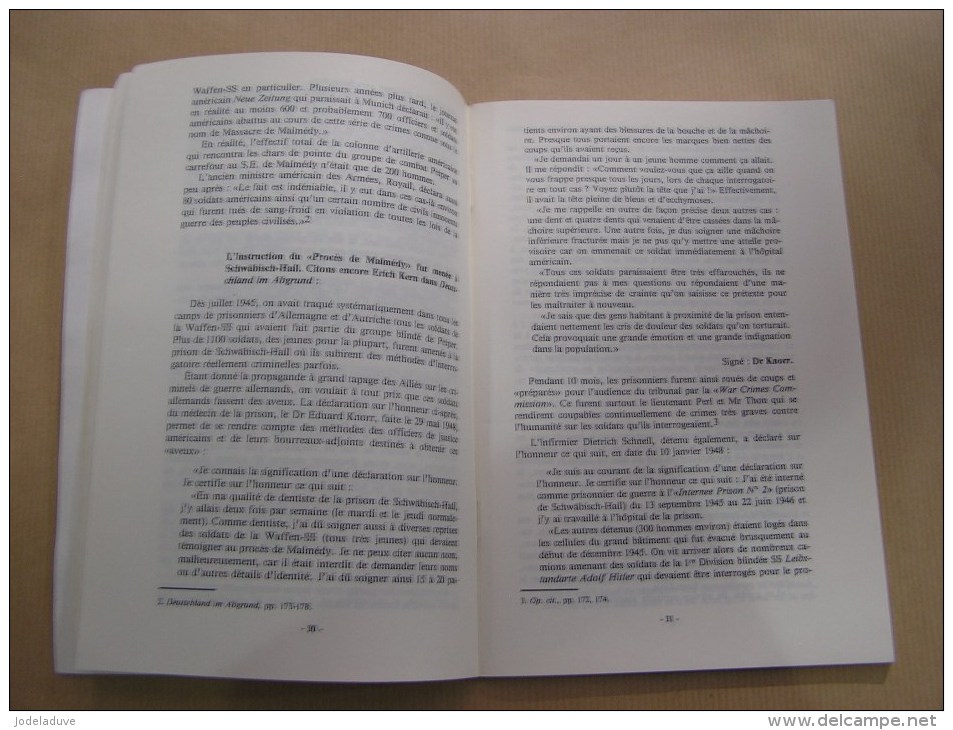 LA VERITE SUR L' AFFAIRE DE MALMEDY ET SUR LE COLONEL SS JOCHEN PEIPER Régionalisme Guerre 40 45 Procès Massacre