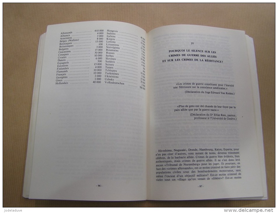 LA VERITE SUR L' AFFAIRE DE MALMEDY ET SUR LE COLONEL SS JOCHEN PEIPER Régionalisme Guerre 40 45 Procès Massacre