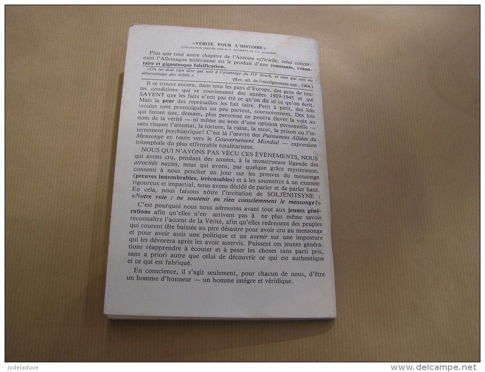 LA VERITE SUR L' AFFAIRE DE MALMEDY ET SUR LE COLONEL SS JOCHEN PEIPER Régionalisme Guerre 40 45 Procès Massacre