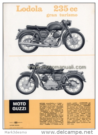 Moto Guzzi Lodola 235 1961 Depliant Originale Factory Original Brochure - Motoren