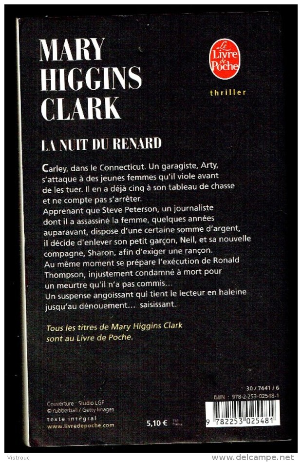 " LA NUIT DU RENARD " De Mary HIGGINS CLARK - Ed. ALBIN MICHEL. - Schwarzer Roman