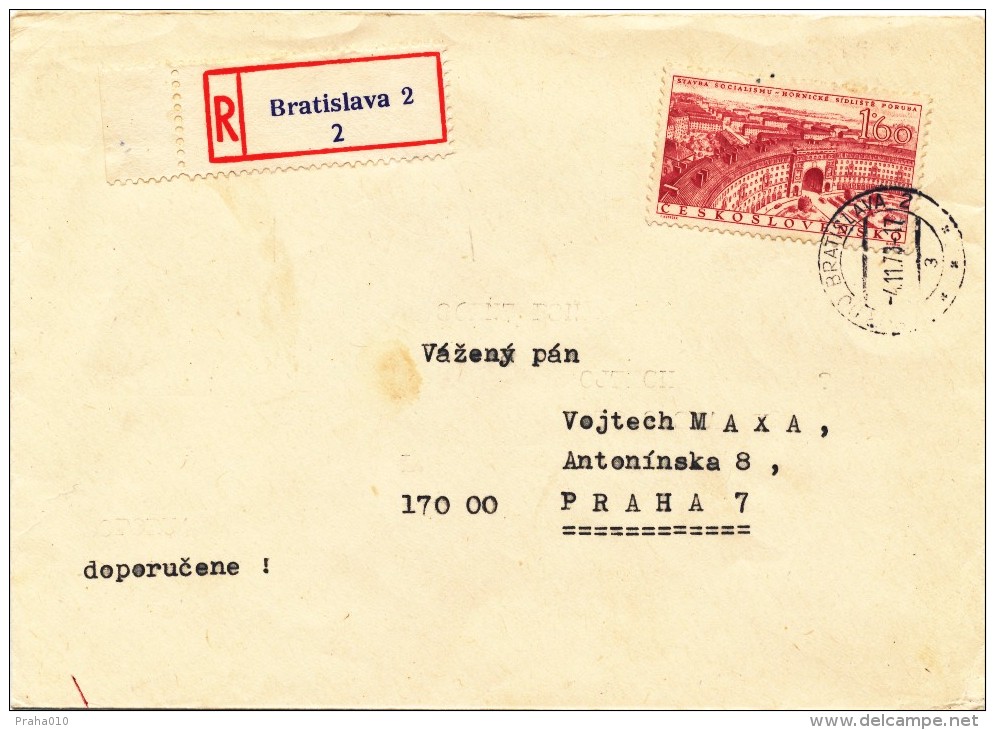 K9479 - Czechoslovakia (1973) Bratislava 2 (R-letter) Stamp: Construction Of Socialism - A Mining Housing Development - Sonstige & Ohne Zuordnung