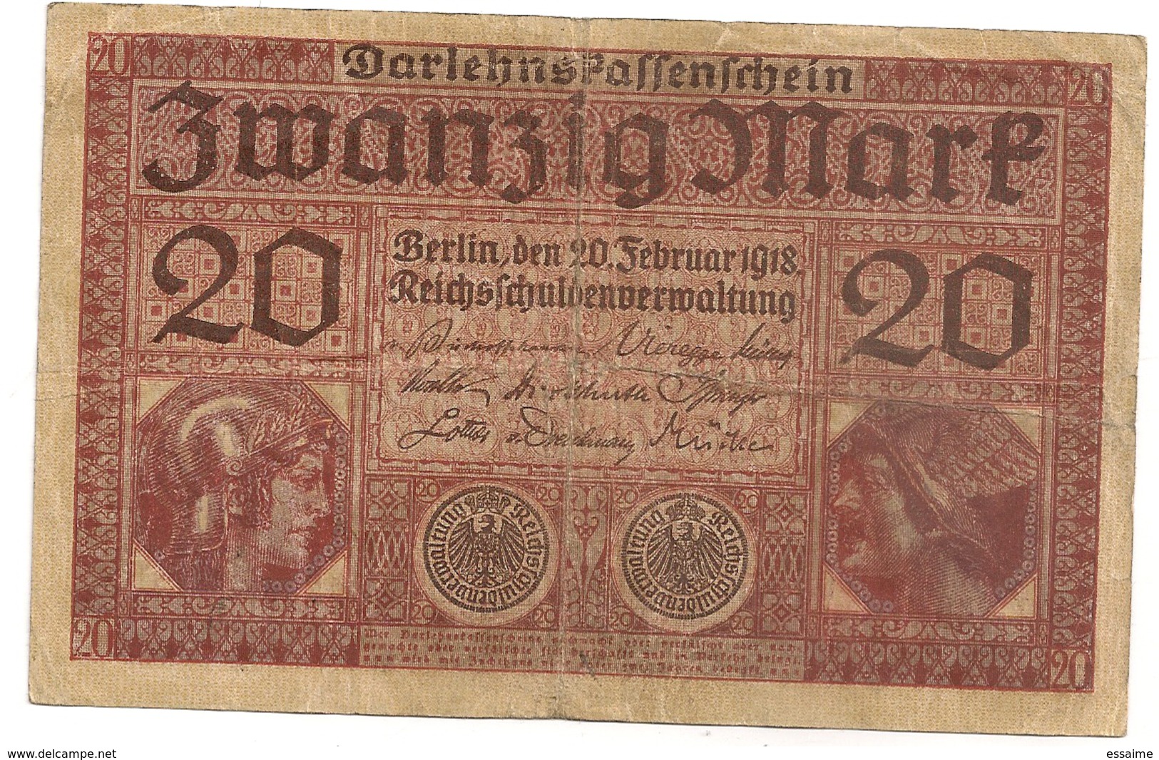 Allemagne. Reichsbanknote 20 Mark. Février 1918 - 20 Mark