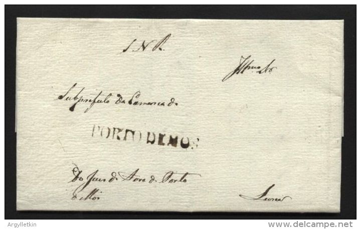 PORTUGAL 1834 - PORTO DEMO ENTIRE - ...-1853 Prephilately