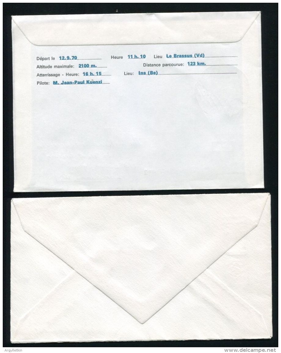 SKIING SWITZERLAND YUGOSLAVIA BALLOON COVER 1970/71 - Other & Unclassified