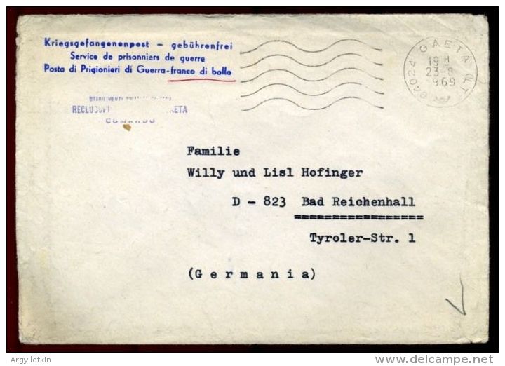 ITALY - GERMANY 1969 WW2 COVER FROM POW - Other & Unclassified