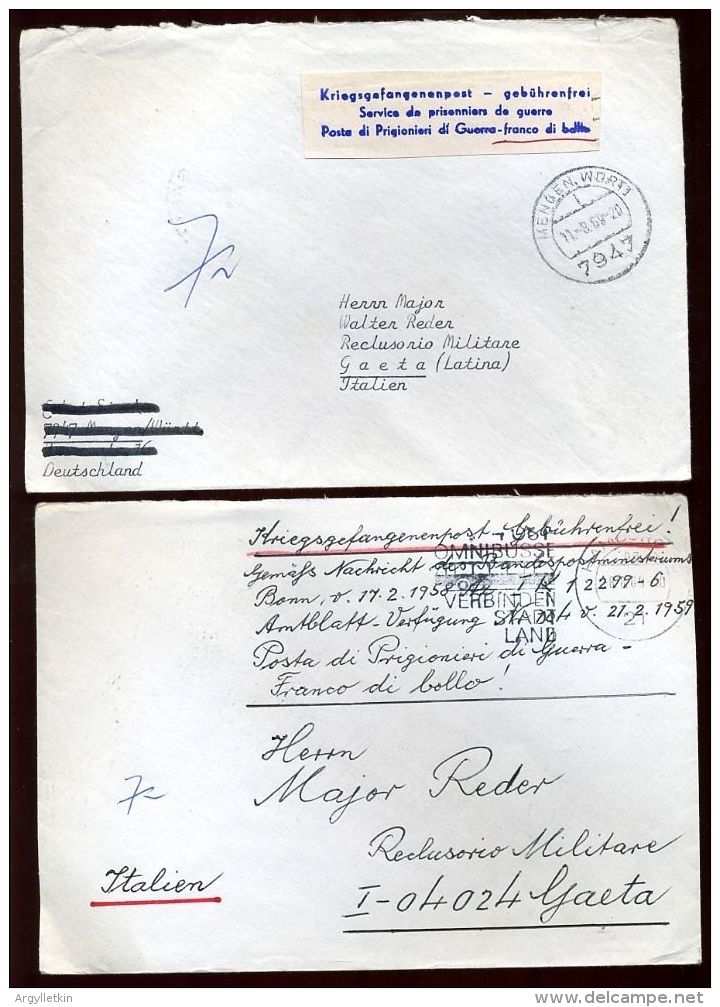 GERMANY POW MAIL - ITALY 1969 WW2 - Other & Unclassified