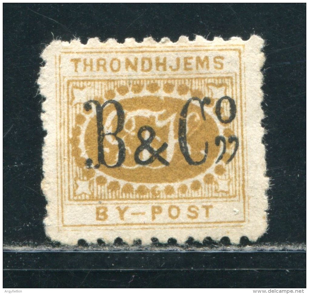 NORWAY TRONDHEIM CITY POST BRAEKSTED OVERPRINT 1870 - Emissioni Locali