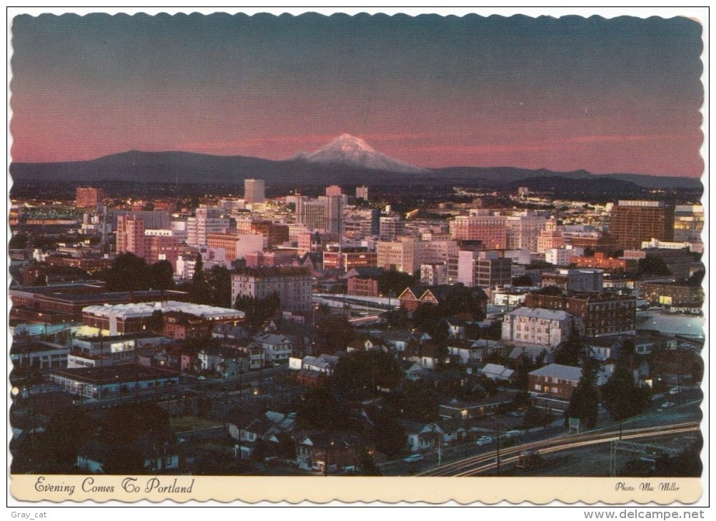 Evening Comes To Portland, Oregon, Postcard [19020] - Portland