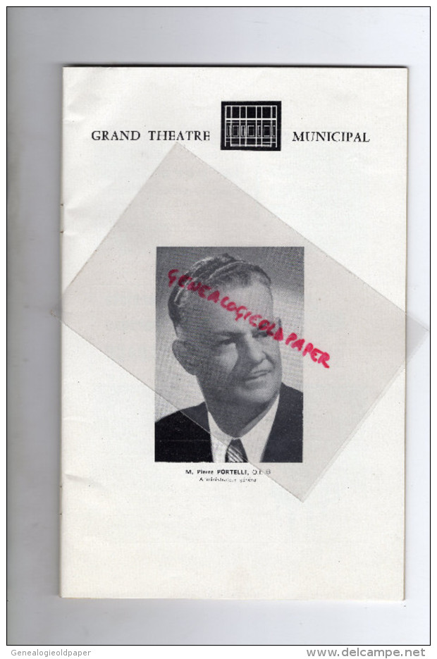 87 - LIMOGES - PROGRAMME THEATRE MUNICIPAL- PORTELLI-1963- CARMEN- JANE RHODES-OPERA-VALSES DE VIENNE-STRAUSS - Programmes