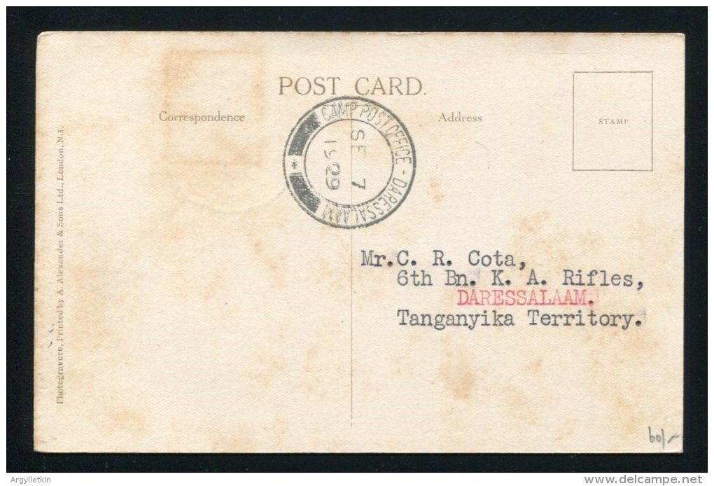 TANGANYIKA EXHIBITION SKELETON POSTMARK 1929 KING GEORGE 5TH - Tanganyika (...-1932)