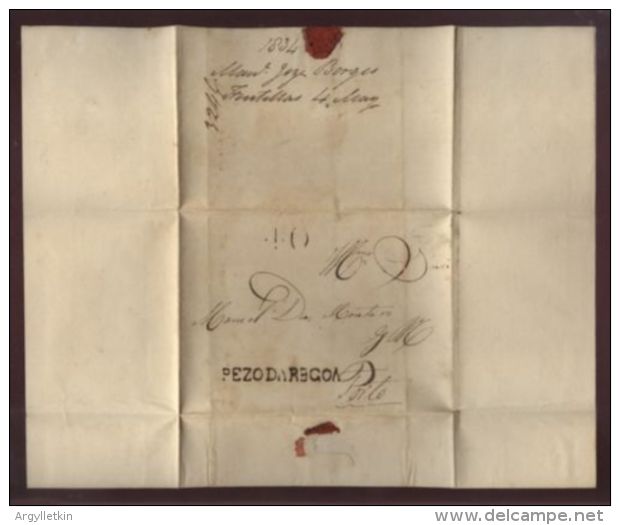 PORTUGAL 'PEZO DA REGOA' 1834 ENTIRE - ...-1853 Vorphilatelie