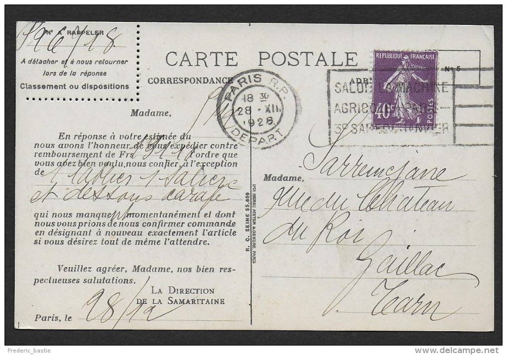 Roulette - N° 236  Sur Carte De La Samaritaine - 3 Scans - Coil Stamps