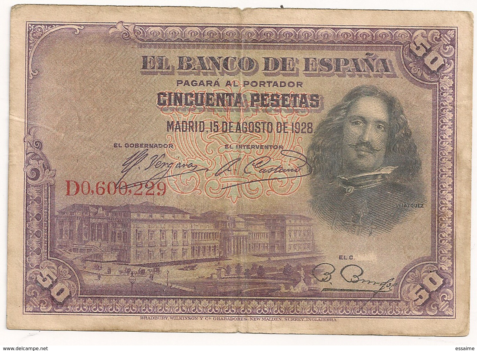 Espagne. 50 Pesetas. Août 1928 - 50 Peseten