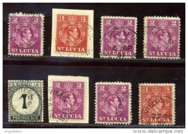 ST LUCIA KGVI AMAZING POSTMARKS - St.Lucia (...-1978)