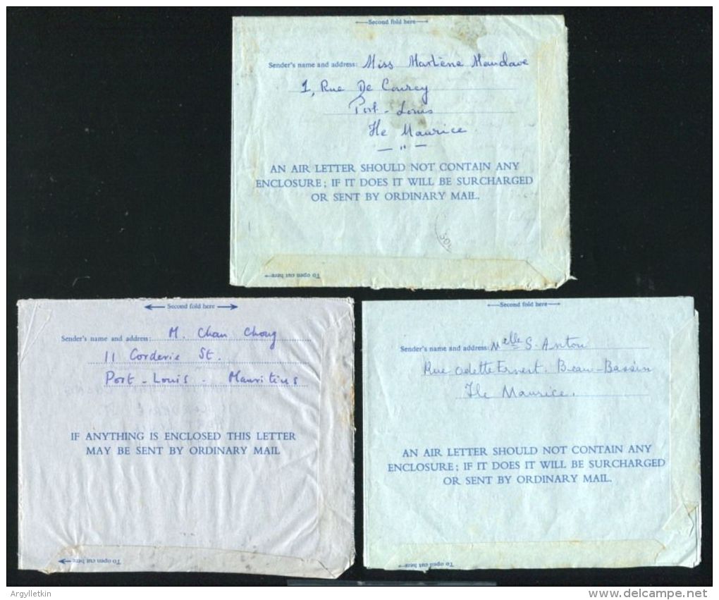 MAURITIUS AIRLETTERS 1957/62 HAWAII - Mauritius (...-1967)