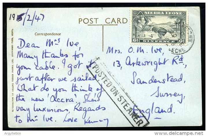 SIERRA LEONE KG6 MARITIME M.V. ACCRA - Sierra Leone (...-1960)