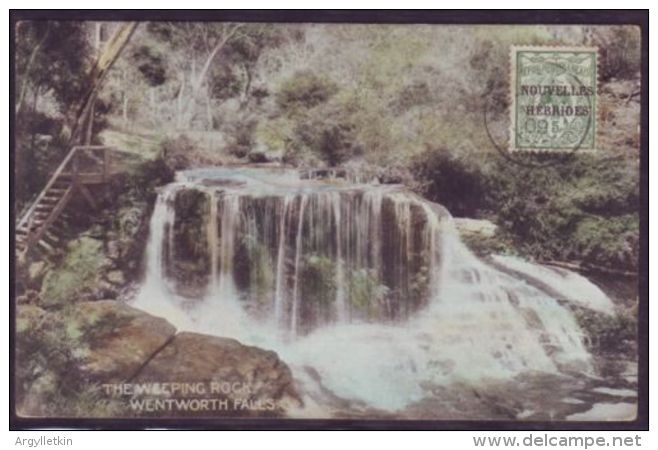 FRENCH NEW HEBRIDES 1909 WATERFALLS TO NEW CALEDONIA - Lettres & Documents