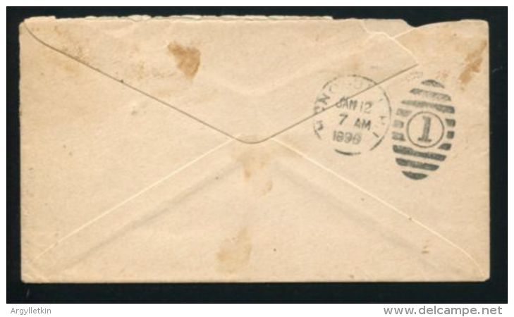 HAWAII MAUI FOUR RING POSTMARK COVER 1896 - Hawaï