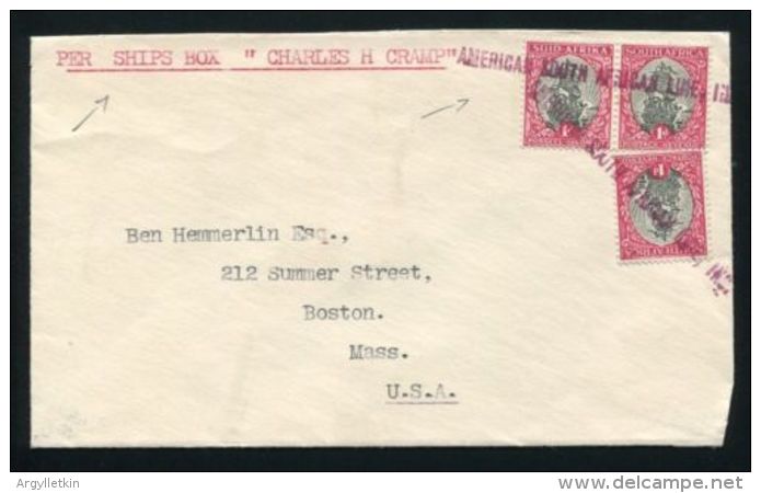 SOUTH AFRICA "SHIPS BOX" COVER TO USA - Unclassified