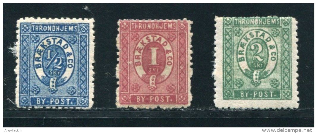 NORWAY LOCAL POST TRONDHEIM 1872 SET - Local Post Stamps