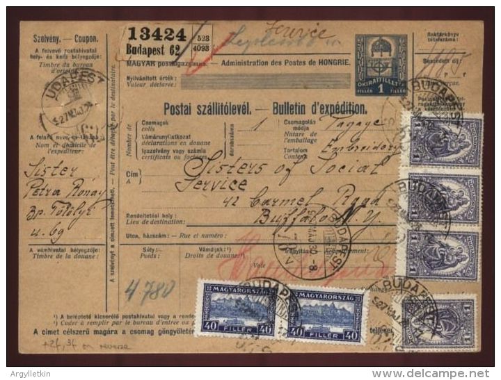 HUNGARY 'BUDAPEST' PARCEL POST RECEIPT - Postal Stationery