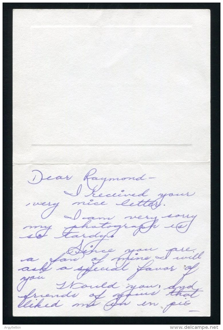 HAND SIGNED NOTE RITA MORENO WEST SIDE STORY SINGIN' IN THE RAIN ACTRESS - Other & Unclassified