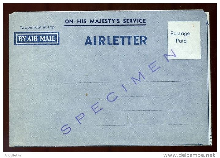 AUSTRALIA SPECIMEN KG6 AIR LETTER - Marcophilie