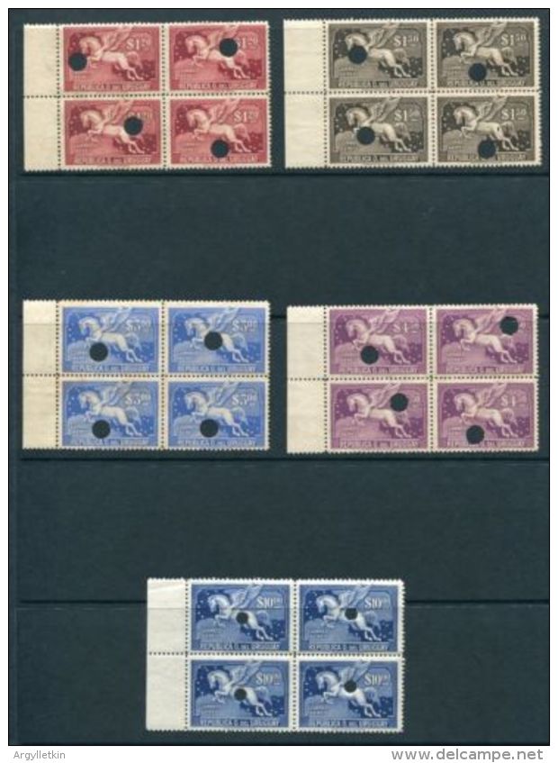 URUGUAY AIRMAILS PEGASUS WINGED HORSE WATERLOW BLOCKS 1930 - Uruguay