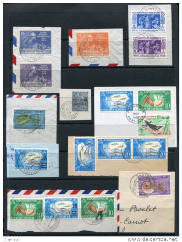 NOUVELLES HEBRIDES FRENCH NEW HEBRIDES AMAZING POSTMARK LOT - Gebraucht