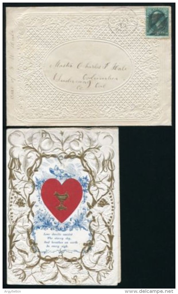 USA VALENTINE CARD 1873 LAWRENCE, MASSACHUSETTS - Lawrence