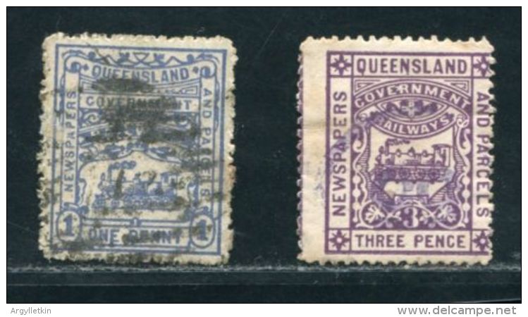 AUSTRALIA QUEENSLAND RAILWAY STAMPS - Used Stamps