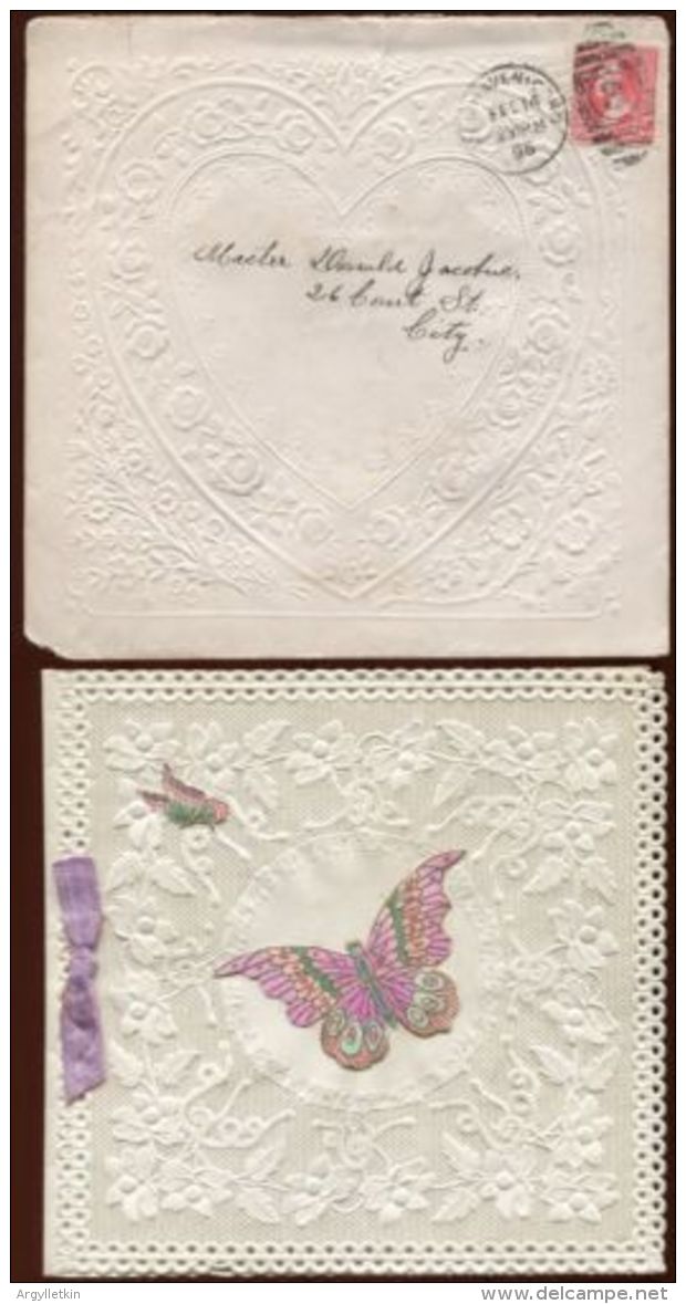 USA VALENTINE CARD BUTTERFLIES 1896 NEW HAVEN, CONN. - New Haven