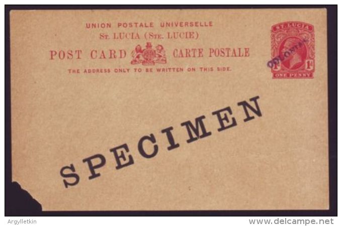 ST LUCIA SPECIMEN POSTAL STATIONERY - St.Lucia (...-1978)