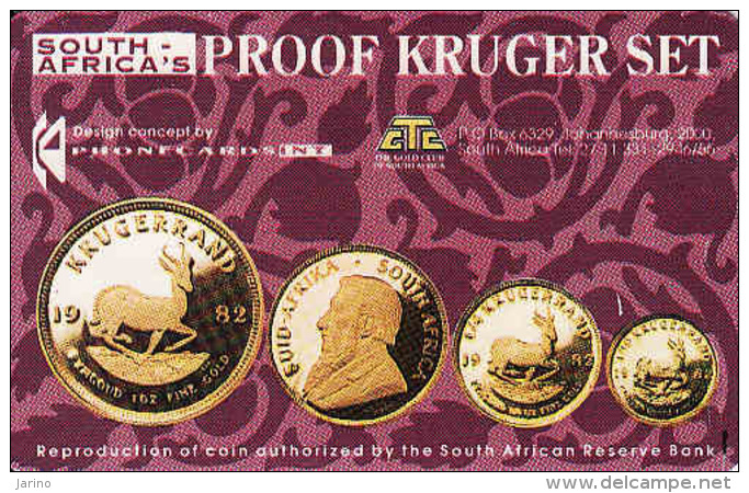 Afrique Du Sud, SOUTH AFRICA, Transtel Test Card R20,SAA-South African Airwaysm, Coins-Proof Kruger Set - Afrique Du Sud