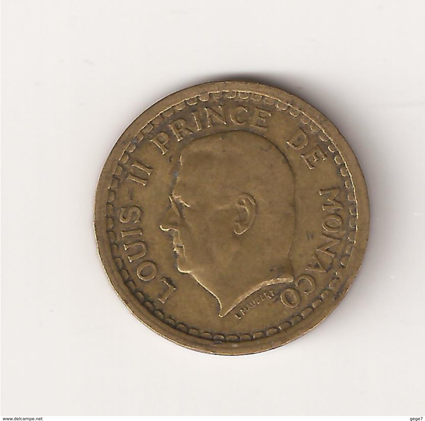 1 Franc 1943 Louis II De Monaco - 1922-1949 Louis II