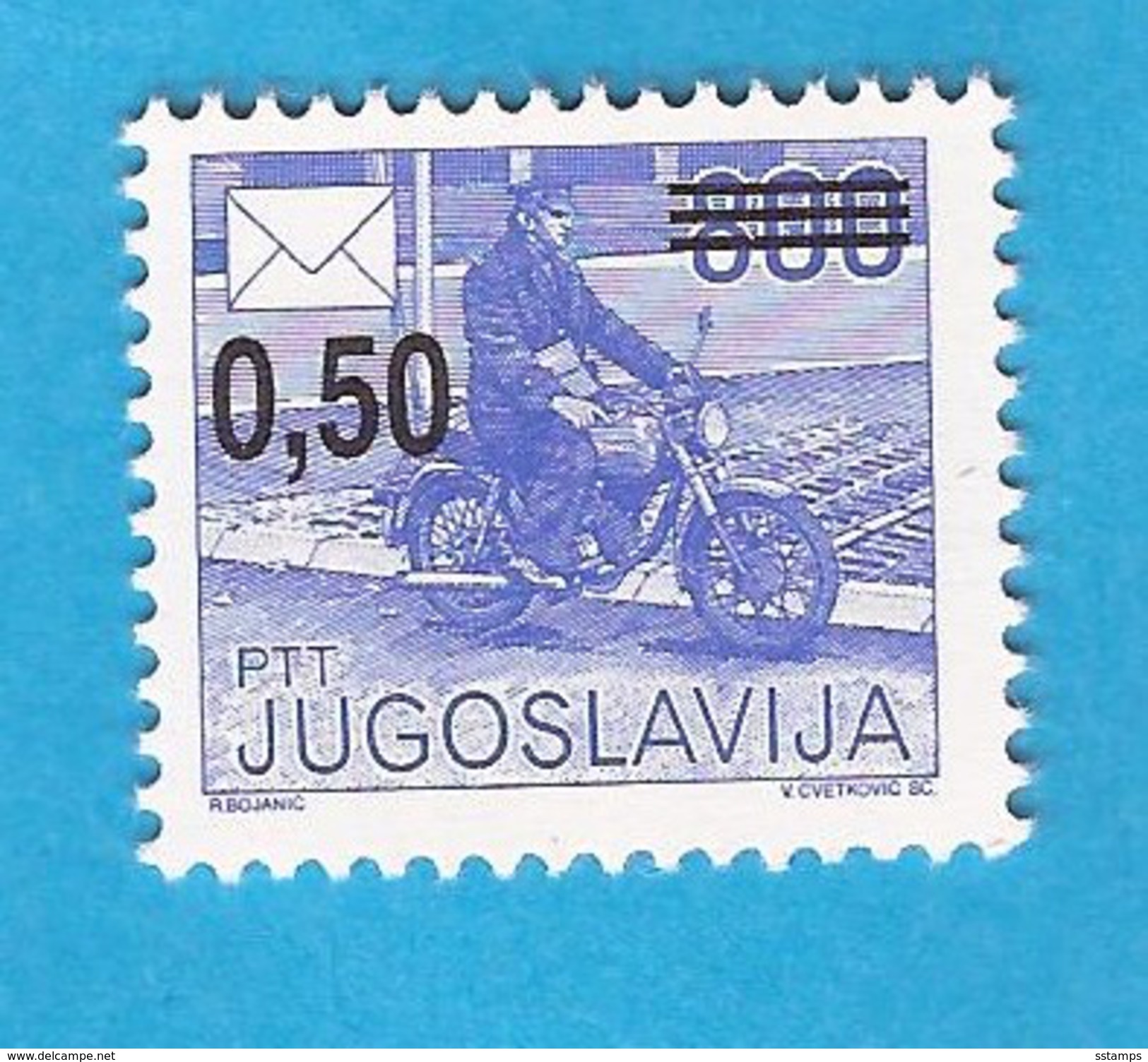 1990  2421 C  12 1-2   MOTO   DEFINITIVE POSTDIENST  JUGOSLAVIJA JUGOSLAWIEN    MNH - Motorräder