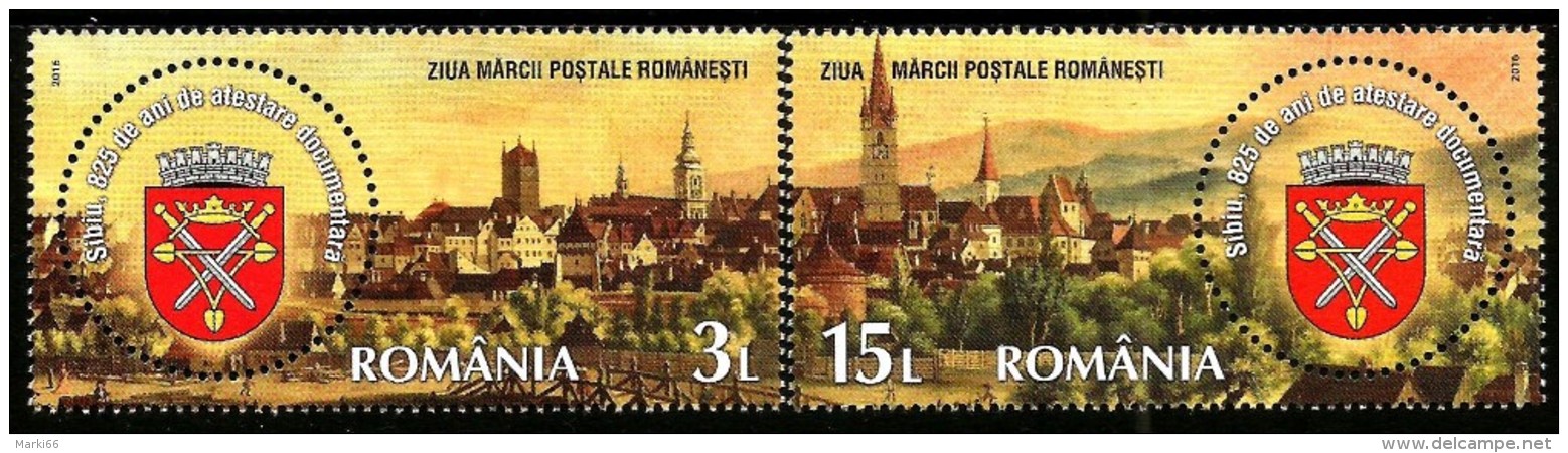 Romania - 2016 - Postage Stamp Day - 825 Years Of Sibiu - Mint Stamp Set - Unused Stamps