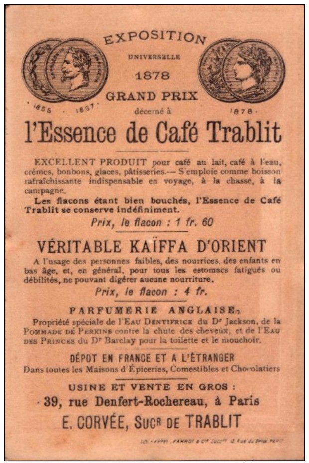 Lot 5 chromos Café TRABLIT Zouave, Pecheurs...  -  R/V