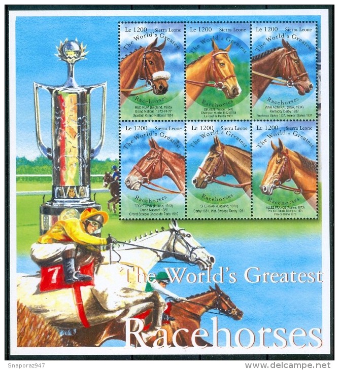 2001 Sierra Leone Ippica Horse Racing Cavalli Horses Set MNH** Spa287 - Ippica