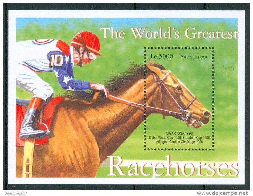 2001 Sierra Leone Ippica Horse Racing Cavalli Horses Set MNH** Spa287