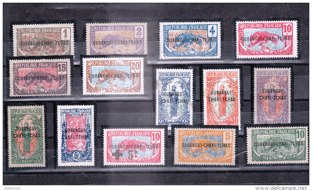 OUBANGUI-CHARI-TCHAD - Lot De 77 Timbres Poste Et Taxes (Voir Liste Détaillé En Descriptif) - Unused Stamps