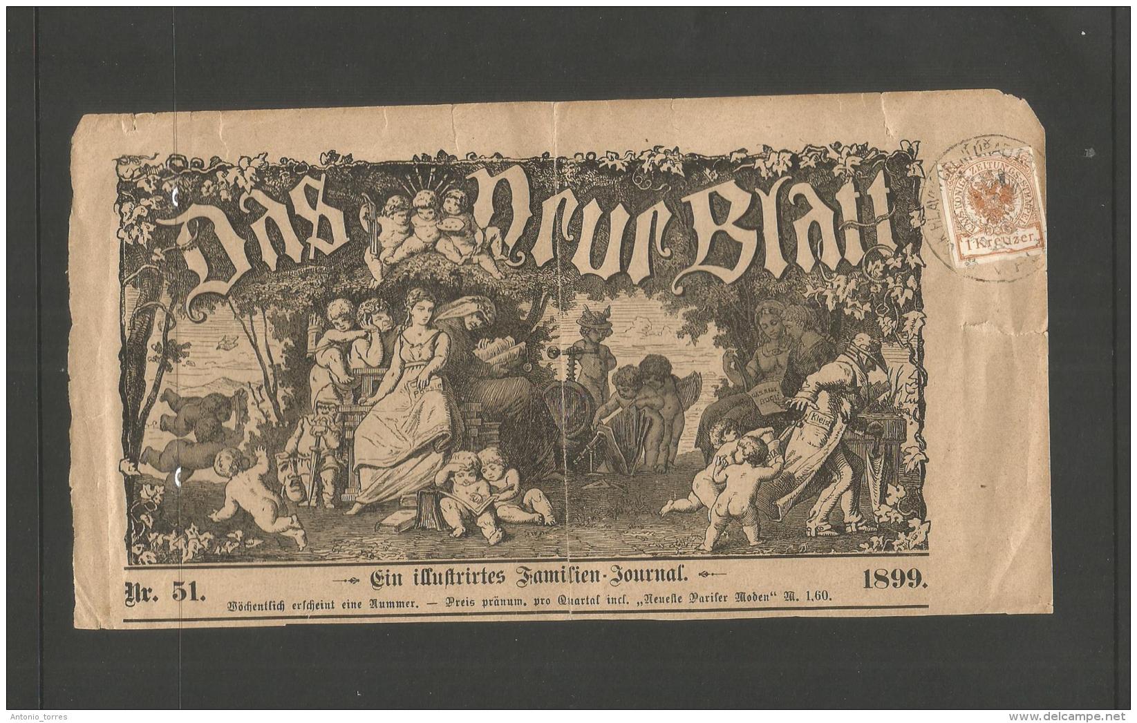 Czechoslovakia. 1899. Austria Period Ilustrated Jorunal Fkd Newspaper 1kr, Czech Cds Cancel. Wine And Gnomes Issues, Mus - Sonstige & Ohne Zuordnung