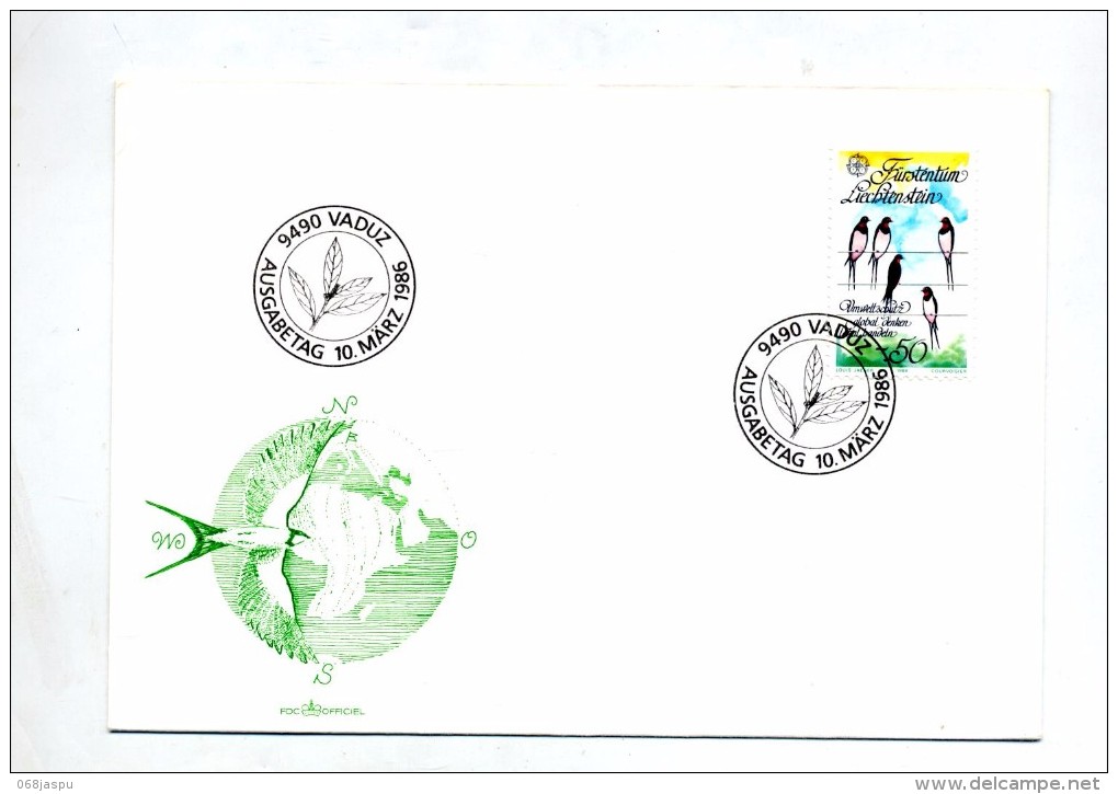 Lettre Fdc 1986 Protection Nature Hirondelle - FDC