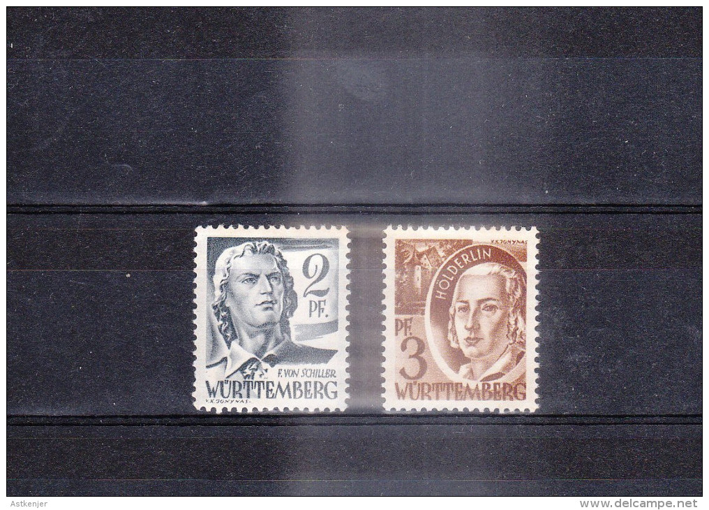 WURTEMBERG - Lot De 2 Timbres Année 1947-48 : N° 1 Et 2 (neufs) - Württemberg