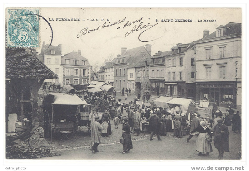 Cpa Saint-Georges - Le Marché  ((S.170)) - Saint-Georges-Motel