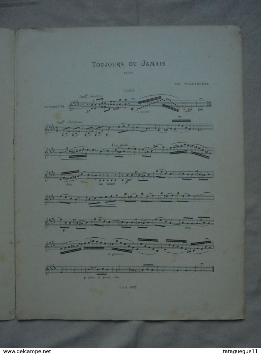 Ancien - Partition Danses Célèbres Valse "Toujours Ou Jamais" Par E. Waldteufel Piano Et Violon - D-F