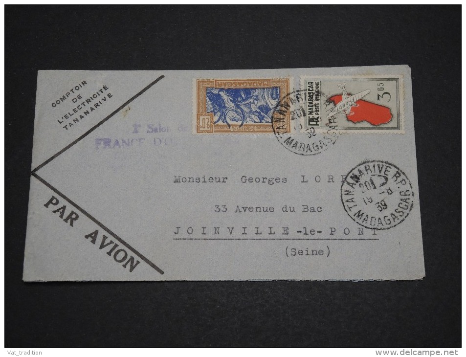 FRANCE / MADAGASCAR -Enveloppe De Tananarive Pour Joinville Le Pont En 1939, Affranchissement Plaisant - A Voir - L 4786 - Lettres & Documents