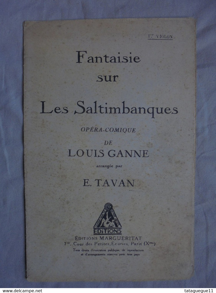 Ancien - Partition Fantaisie Sur Les Saltimbanques Opéra-Comique L. GANNE - Opéra