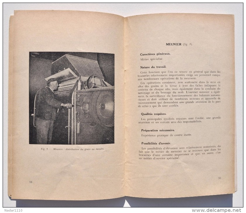 Bière : INDUSTRIE de la BRASSERIE - Brochure Education Professionnelle année 1952